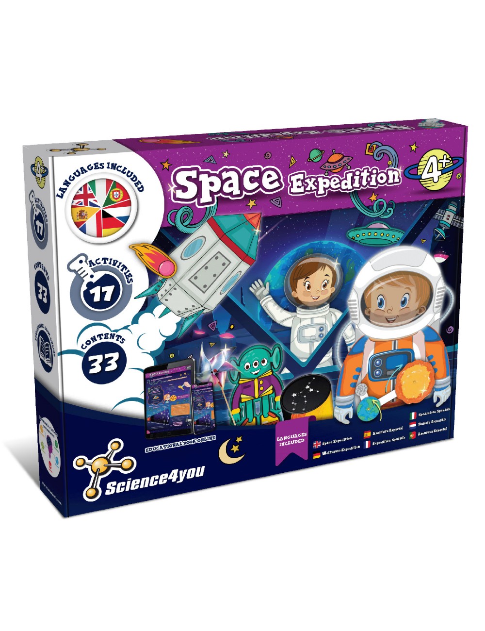  Telescopio para niños: telescopios y proyector para niños con  24 imágenes espaciales, libro de información educativa incluido, gran  actividad STEM y juguetes espaciales, regalos para niños y niñas de :  Juguetes
